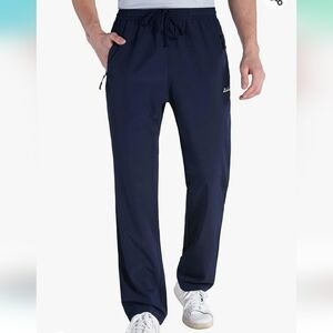 Clothin Men's Lightweight Elastic Waist Drawstring Athletic Sweatpants Sz L.